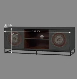 New Wohnen TV Lowboard - dekorativ mit Mandalas - Mesusco