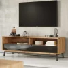 New Wohnen TV Lowboard aus Eiche und Metall - Fabiella