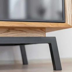 New Wohnen TV Lowboard aus Eiche und Metall - Fabiella
