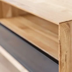 New Wohnen TV Lowboard aus Eiche und Metall - Fabiella