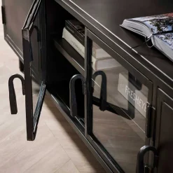 Best Wohnen TV Lowboard aus Metall & Glas - Brayden