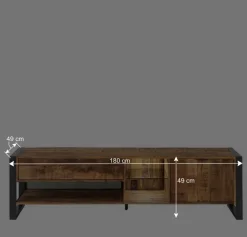 Discount Wohnen TV Lowboard aus Recyclingholz & Metall - Acira