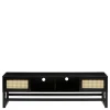 Outlet Wohnen TV Lowboard in Dunkelbraun mit Wiener Geflecht - Santiana