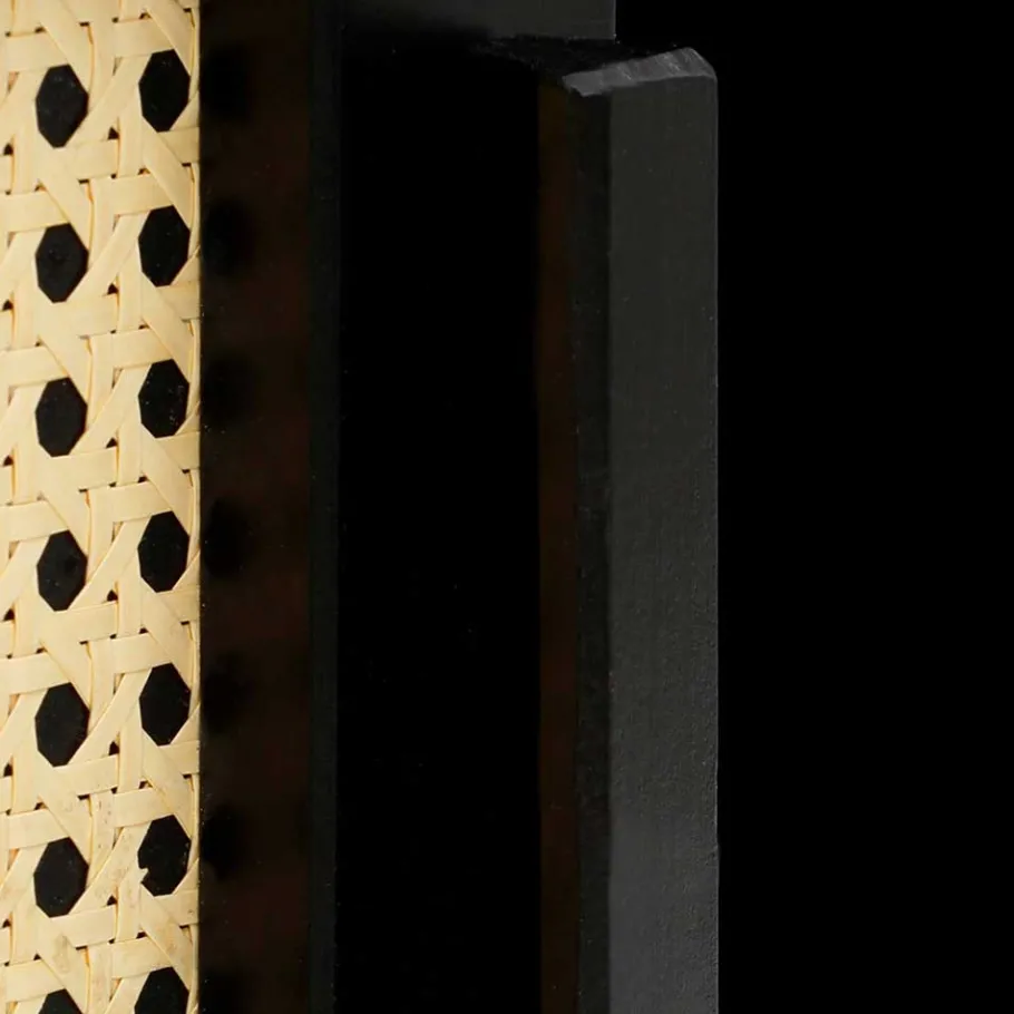 Outlet Wohnen TV Lowboard in Dunkelbraun mit Wiener Geflecht - Santiana