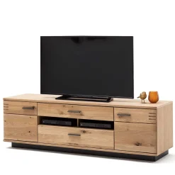 Best Wohnen TV Lowboard in Eiche Bianco & Anthrazit - Crupean I