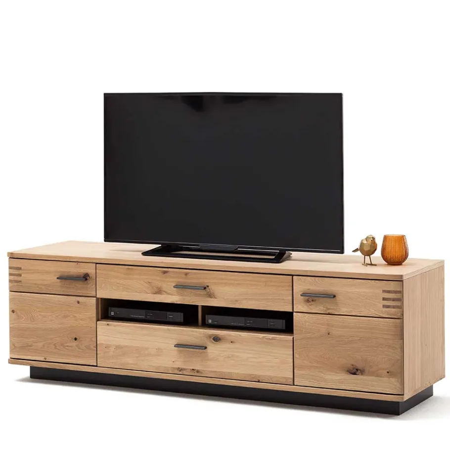 Best Wohnen TV Lowboard in Eiche Bianco & Anthrazit - Crupean I