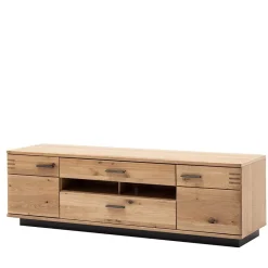 Best Wohnen TV Lowboard in Eiche Bianco & Anthrazit - Crupean I