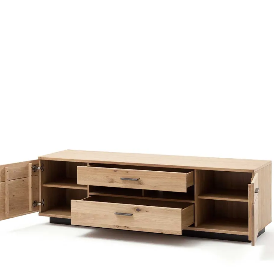 Best Wohnen TV Lowboard in Eiche Bianco & Anthrazit - Crupean I