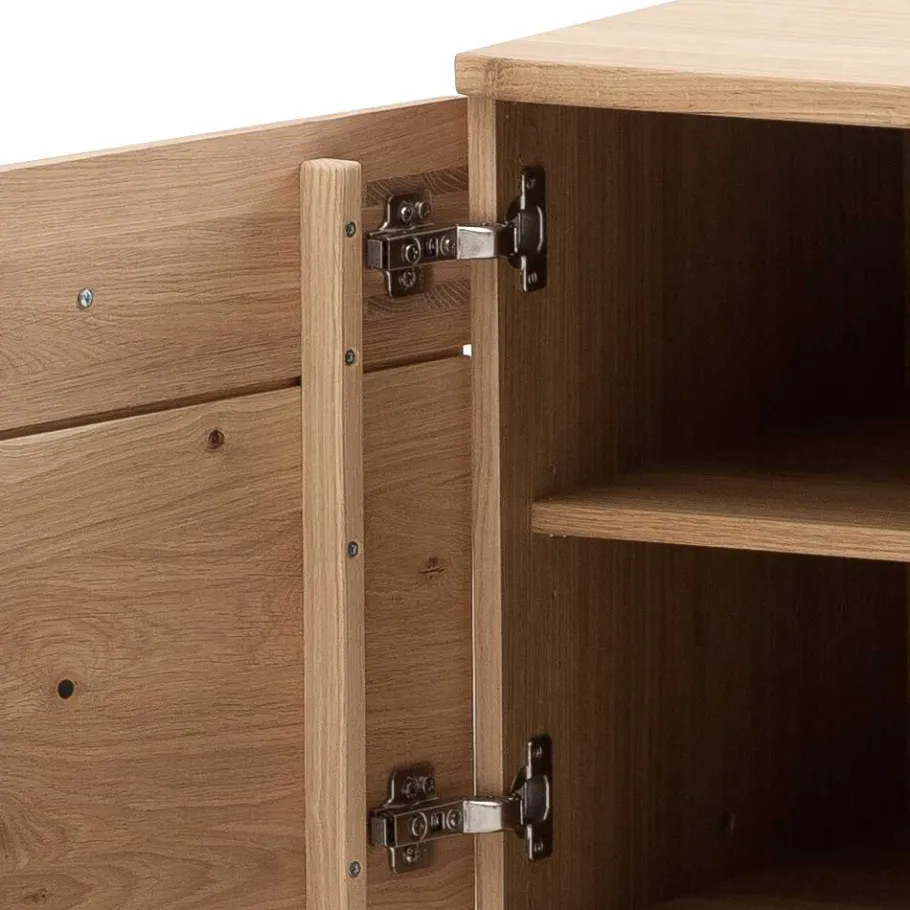Best Wohnen TV Lowboard in Eiche Bianco & Anthrazit - Crupean I