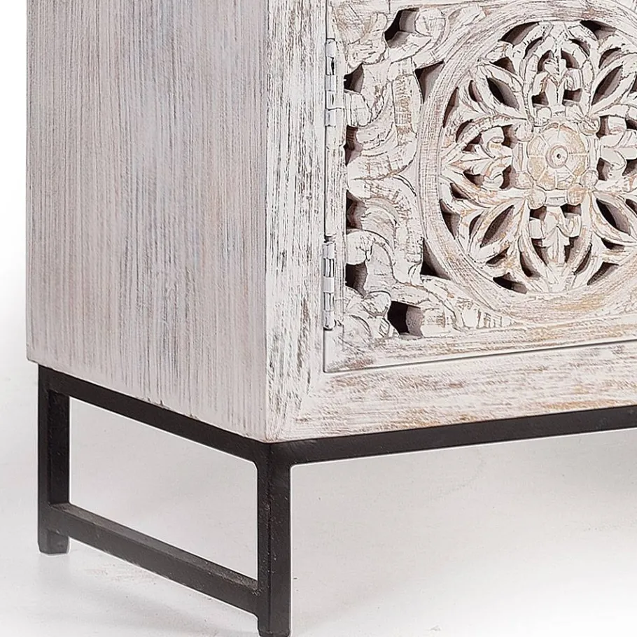 Best Wohnen TV Lowboard in Mangoholz White Wash - Fudorus