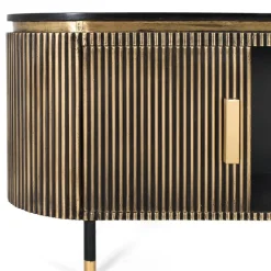 Wohnen TV Lowboard in Schwarz mit Bronze - Hayato