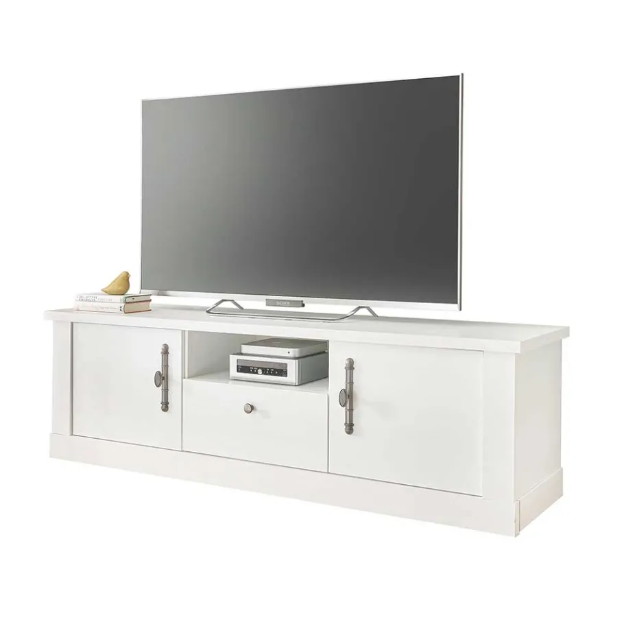 Sale Wohnen TV Lowboard in weißer Holzoptik Pinie - Liancos