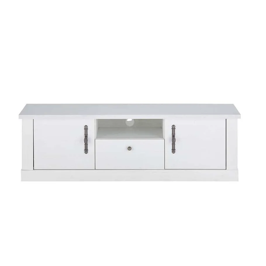 Sale Wohnen TV Lowboard in weißer Holzoptik Pinie - Liancos