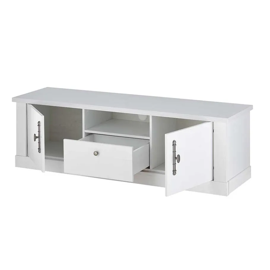 Sale Wohnen TV Lowboard in weißer Holzoptik Pinie - Liancos