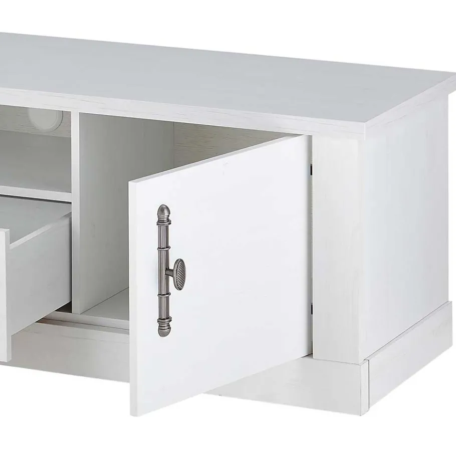 Sale Wohnen TV Lowboard in weißer Holzoptik Pinie - Liancos