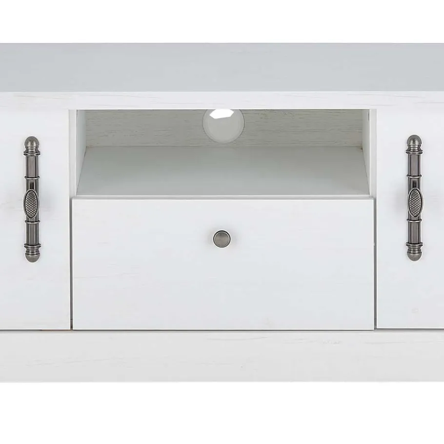 Sale Wohnen TV Lowboard in weißer Holzoptik Pinie - Liancos