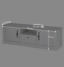 Sale Wohnen TV Lowboard in weißer Holzoptik Pinie - Liancos