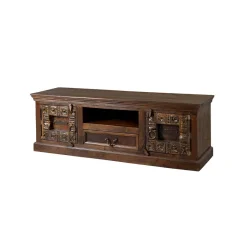 New Wohnen TV Lowboard Solapura aus Teak Massivholz