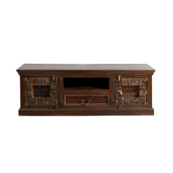 New Wohnen TV Lowboard Solapura aus Teak Massivholz