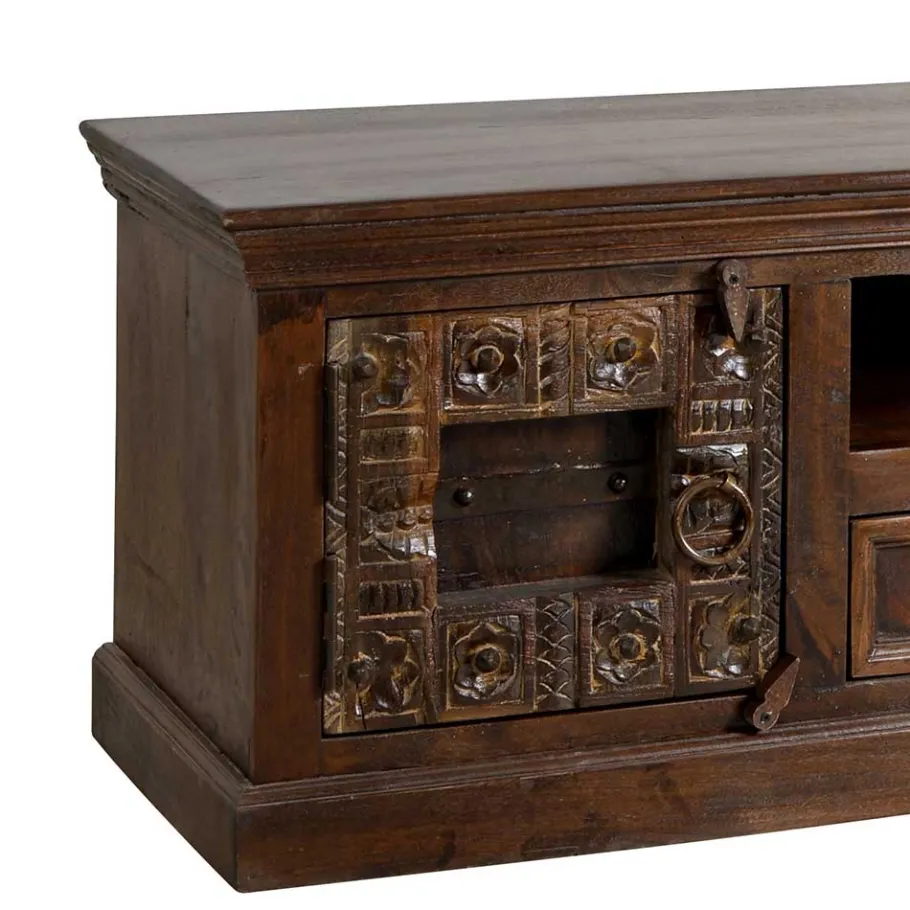 New Wohnen TV Lowboard Solapura aus Teak Massivholz