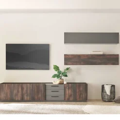 Sale Wohnen TV Lowboard und zwei Hängeschränke Set - Mundo (dreiteilig)