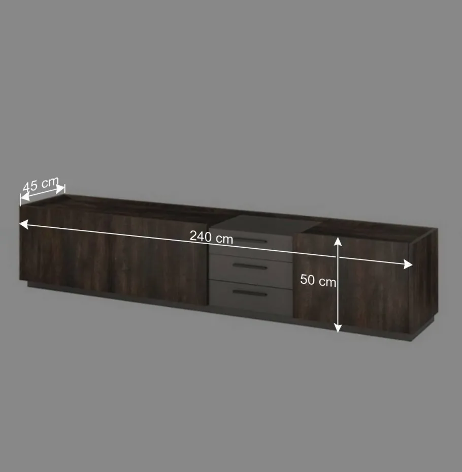 Sale Wohnen TV Lowboard und zwei Hängeschränke Set - Mundo (dreiteilig)