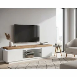 Discount Wohnen TV Tisch Stijn mit Wildeiche Massivholz