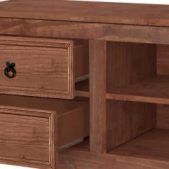 New Wohnen TV Unterschrank aus Kiefer Dunkel - Quarzas