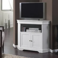 New Wohnen TV Unterschrank für Ecke in Weiß - Zarinas