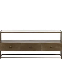 Discount Wohnen TV Unterschrank in Altmessing Metall - Liviano