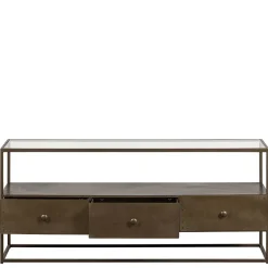 Discount Wohnen TV Unterschrank in Altmessing Metall - Liviano