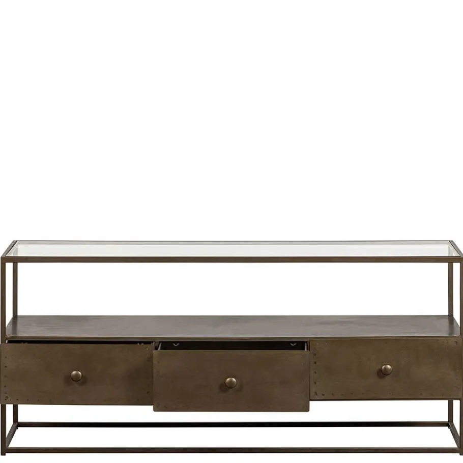 Discount Wohnen TV Unterschrank in Altmessing Metall - Liviano