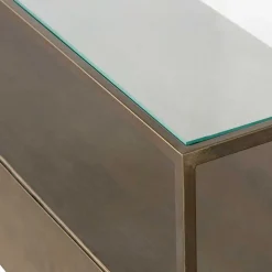 Discount Wohnen TV Unterschrank in Altmessing Metall - Liviano