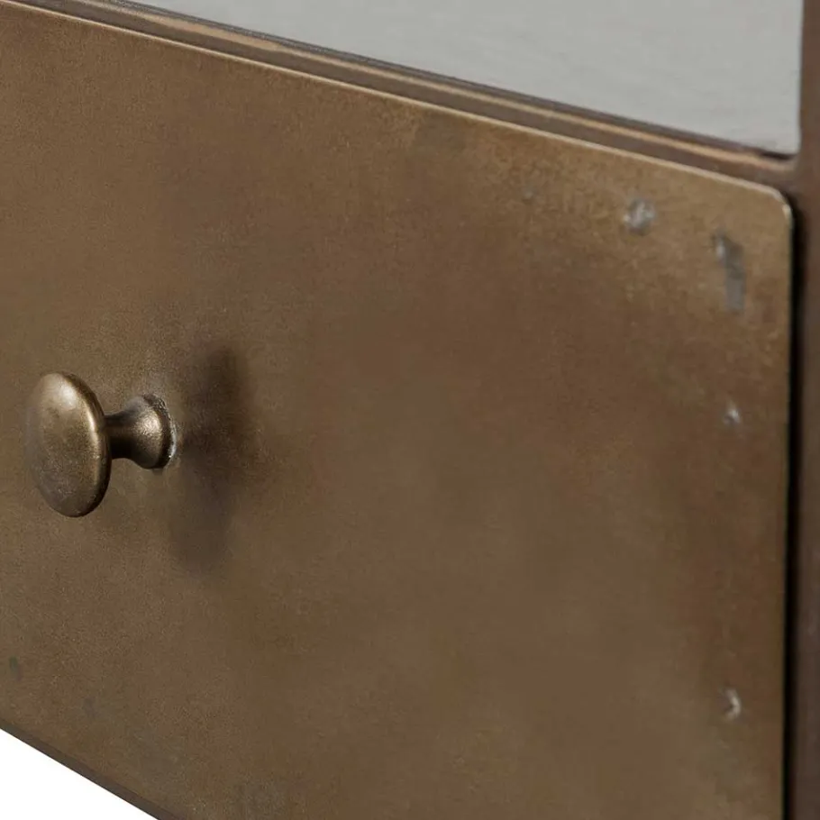 Discount Wohnen TV Unterschrank in Altmessing Metall - Liviano