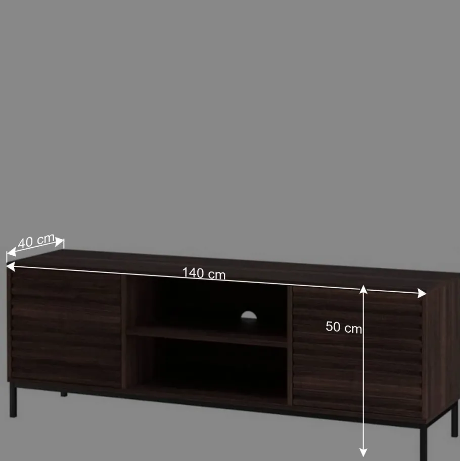 Best Wohnen TV Unterschrank in Walnuss Holzoptik - Teleska