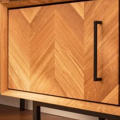 New Wohnen TV Unterschrank mit Fischgrät Design Türen - Kerfa