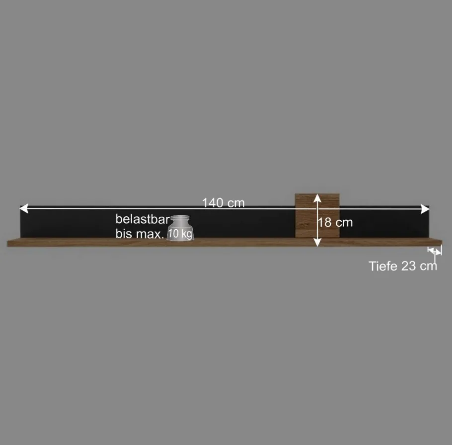 Wohnen TV Wohnwand Möbelset 194 cm breit - Viligrana (dreiteilig)