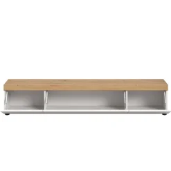 Discount Wohnen TV-Lowboard in Weiß mit Wildeiche Natur Optik - Emdan