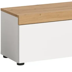 Discount Wohnen TV-Lowboard in Weiß mit Wildeiche Natur Optik - Emdan