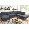 Wohnen U-Couch Wohnlandschaft in Anthrazit - Soltropa
