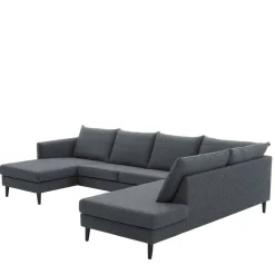 Wohnen U-Couch Wohnlandschaft in Anthrazit - Soltropa