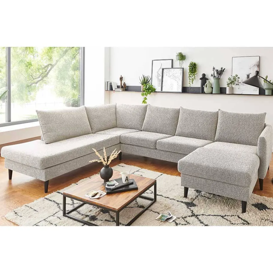 Sale Wohnen U-Form Wohnlandschaft in Creme - Bentema