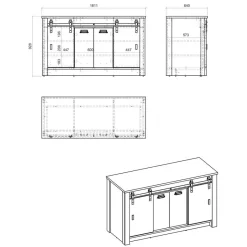 Clearance Wohnen Unterschrank für die Küche 161x93x64 - Eture