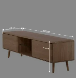 Wohnen Unterschrank für Fernseher aus Eiche Bianco - Bakaras