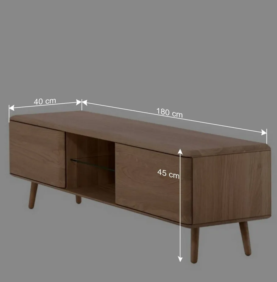 Wohnen Unterschrank für Fernseher aus Eiche Bianco - Bakaras