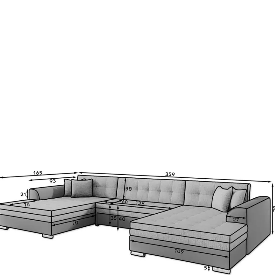 Sale Wohnen U-Sofa in Schwarz Kunstlederbezug - Bekasi