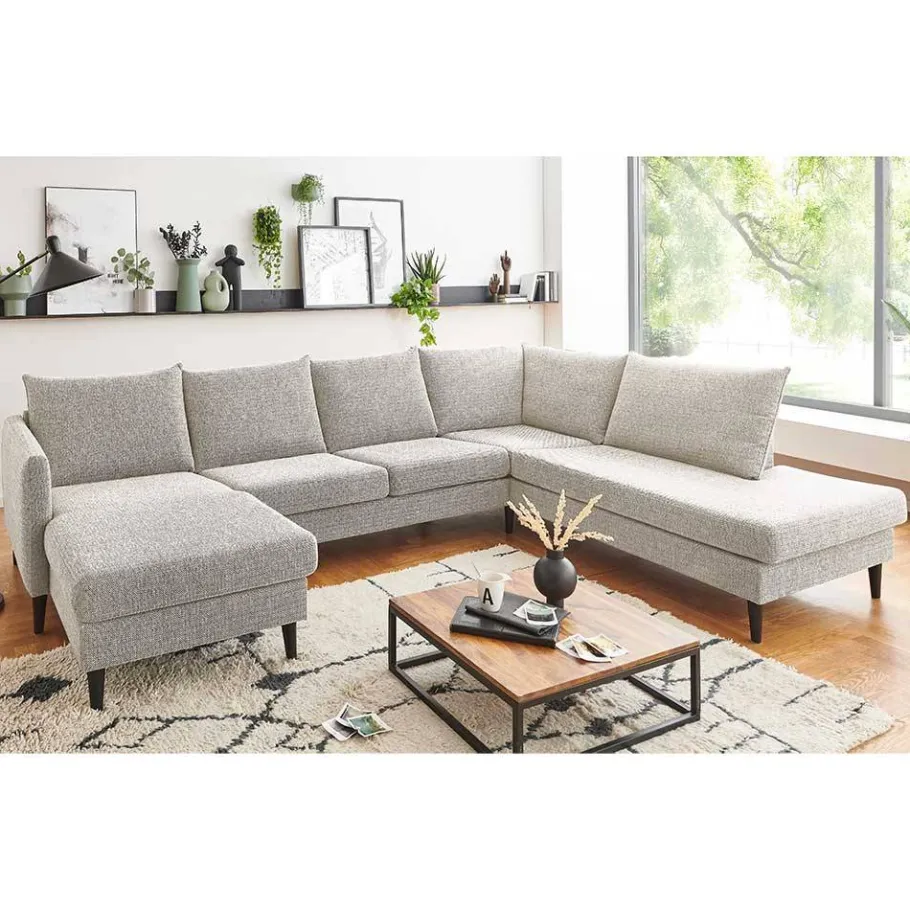 Sale Wohnen U-Sofa Wohnlandschaft in Creme - Bentema