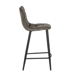 Wohnen Velours Barstühle in Dunkelgrün - Cremo (2er Set)