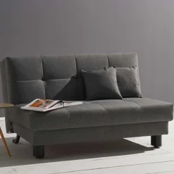 Sale Wohnen Velours Bettcouch in Grau - Daylight