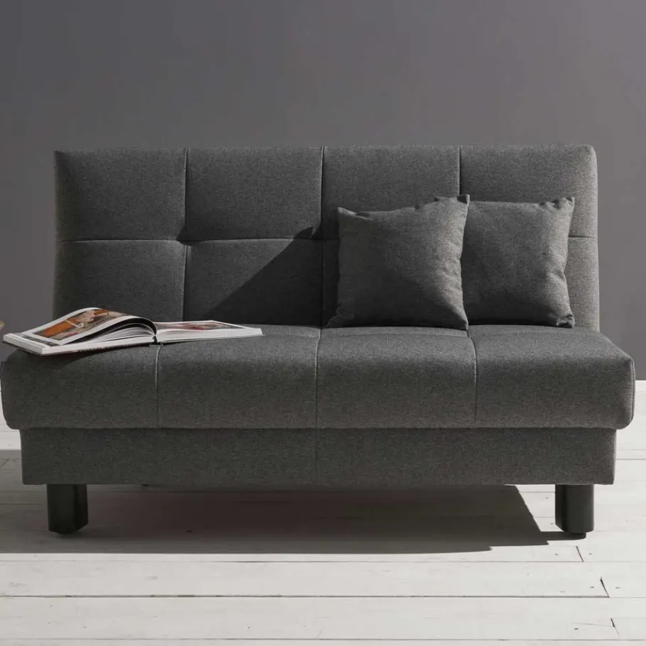 Sale Wohnen Velours Bettcouch in Grau - Daylight
